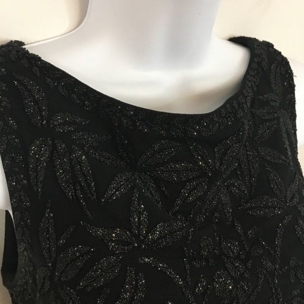Tadashi Shoji Evening Gown 2 PC Beaded Sz 4 Black Special Occasion Maxi Dress - Picture 6 of 13